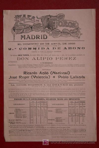 Carteles toros: Cartel de toros de Madrid. - Foto 1