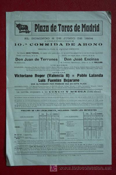Carteles Toros: Cartel de toros de Madrid