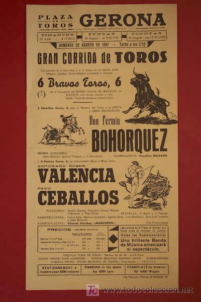 Carteles toros: Cartel de toros de Gerona. - Foto 1