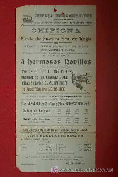 Carteles Toros: Cartel de toros de Chipiona.