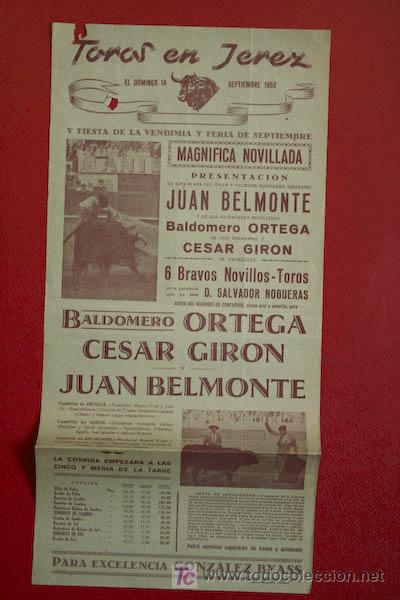 Carteles toros: Cartel de toros de Jerez. - Foto 1