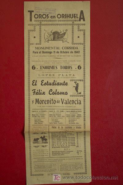 Cartazes Touros: Cartel de toros de Orihuela.