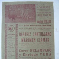 Carteles Toros: CARTEL TOROS - VINAROZ (CASTELLON) - JUNIO DE 1949