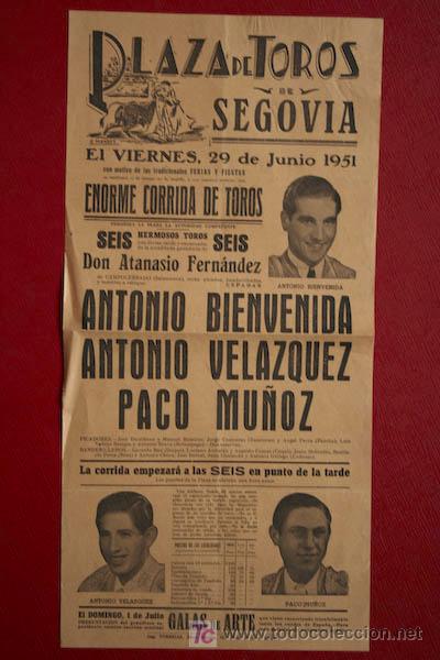 Carteles toros: Cartel de toros de Segovia. - Foto 1