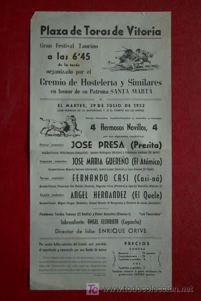 Carteles toros: Cartel de toros de Vitoria. - Foto 1