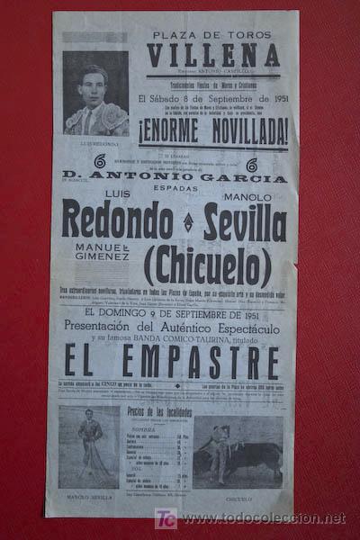 Affiches Tauromachie: Cartel de toros de Villena.