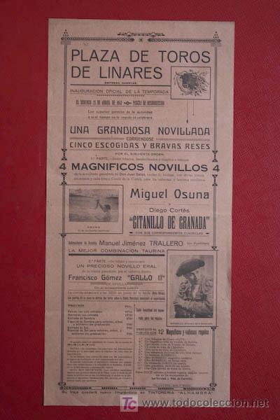 Carteles toros: Cartel de toros de Linares. - Foto 1