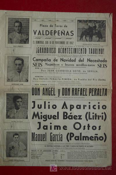 Carteles toros: Cartel de toros de Valdepe&ntilde;as. - Foto 1