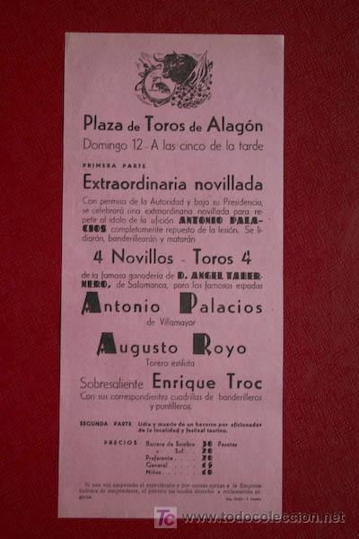 Carteles toros: Cartel de toros de Alag&oacute;n. - Foto 1