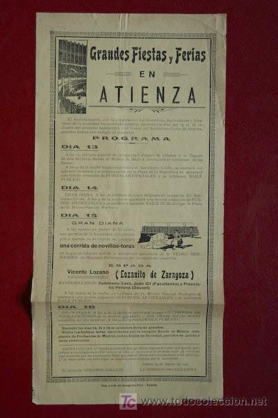 Carteles toros: Cartel de toros de Atienza. - Foto 1