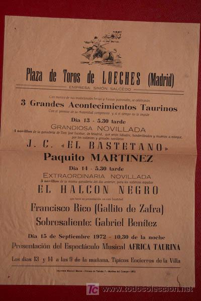 Affiches Tauromachie: Cartel de toros de Loeches. (Madrid).