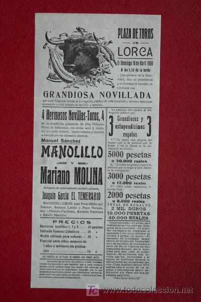 Carteles toros: Cartel de toros de Lorca. - Foto 1