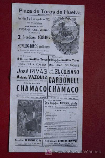 Carteles toros: Cartel de toros de Huelva. - Foto 1