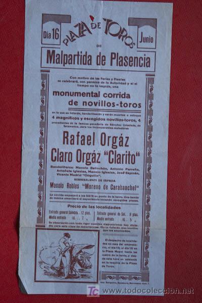 Carteles toros: Cartel de toros de Malpartida de Plasencia. - Foto 1
