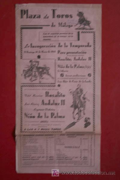 Carteles toros: Cartel de toros de M&aacute;laga. - Foto 1