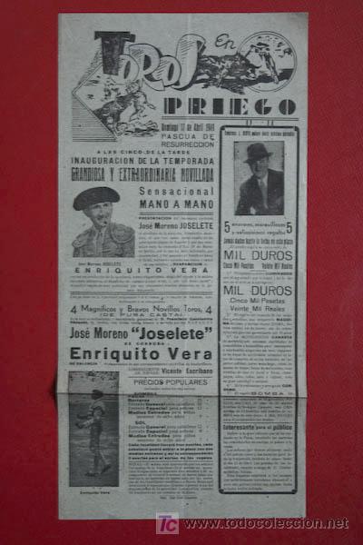 Carteles toros: Cartel de toros de Priego. - Foto 1