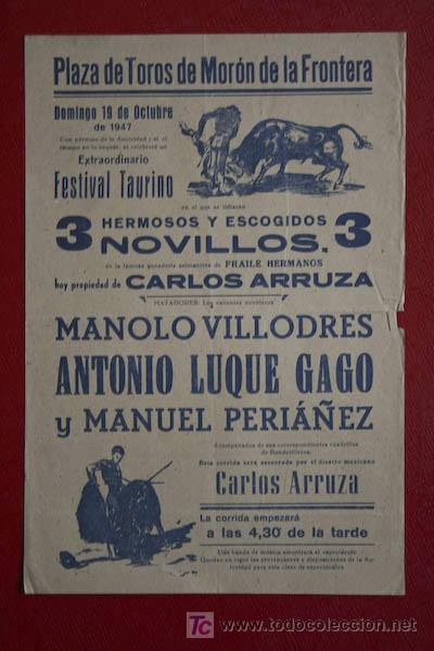 Carteles toros: Cartel de toros de Mor&oacute;n de la Frontera. - Foto 1