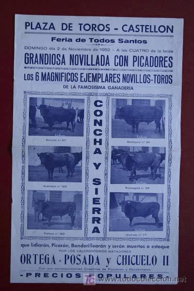 Carteles toros: Cartel de toros de Castell&oacute;n. - Foto 1