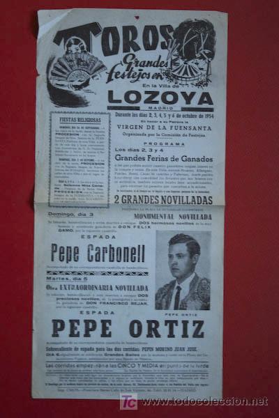 Carteles Toros: Cartel de toros de Villa de Lozoya.