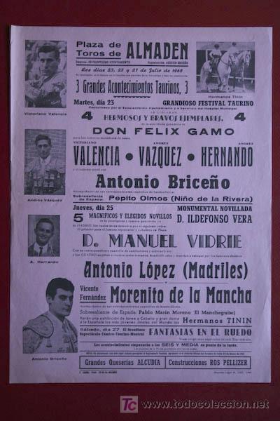 Carteles toros: Cartel de toros de Almad&eacute;n. - Foto 1
