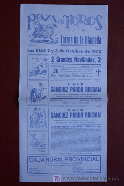 Carteles toros: Cartel de toros de Torres de la Alameda. - Foto 1