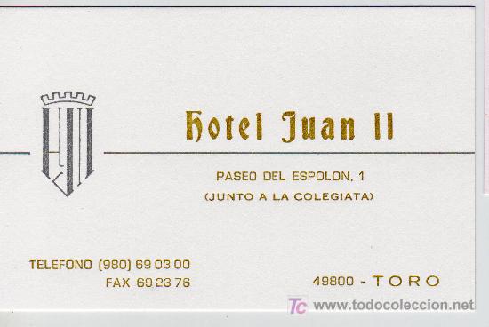 Affiches Tauromachie: Tarjeta comercial Hotel Juan II Toro Zamora