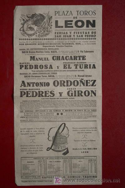 Carteles toros: Cartel de toros de Le&oacute;n. - Foto 1