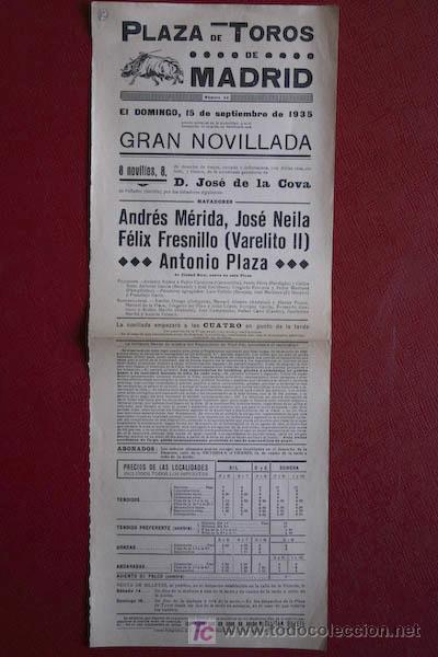 Carteles toros: Cartel de toros de Madrid. - Foto 1