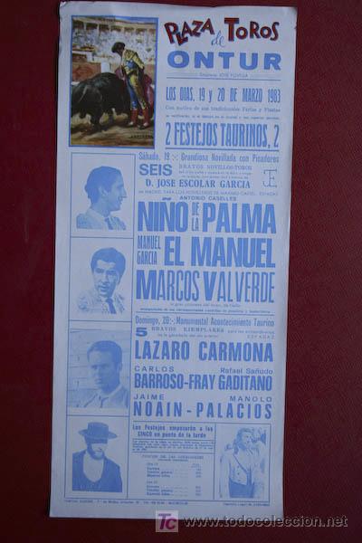Carteles toros: Cartel de toros de Ontur. - Foto 1