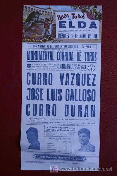 Carteles toros: Cartel de toros de Elda. - Foto 1