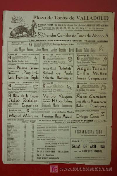 Carteles toros: Cartel de toros de Valladolid. - Foto 1