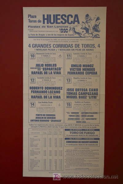 Carteles toros: Cartel de toros de Huesca. - Foto 1