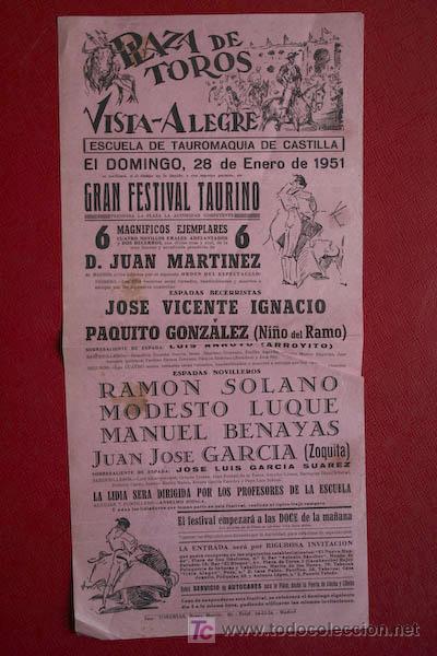 Carteles Toros: Cartel de toros de Vista Alegre.