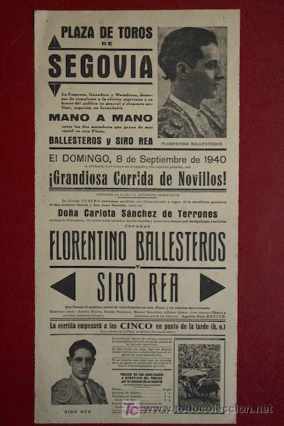 Carteles toros: Cartel de toros de Segovia. - Foto 1