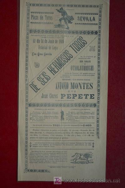 Carteles toros: Cartel de toros de Sevilla. - Foto 1