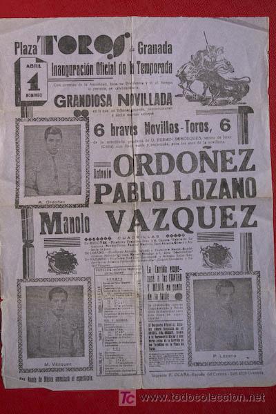 Carteles toros: Cartel de toros de Granada. - Foto 1