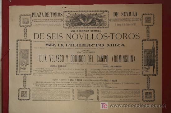 Carteles toros: Cartel de toros de Sevilla. - Foto 1