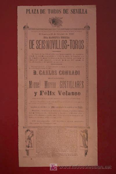 Carteles toros: Cartel de toros de Sevilla. - Foto 1