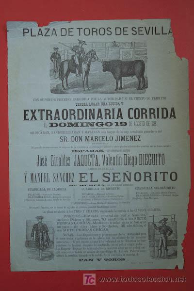 Carteles toros: Cartel de toros de Sevilla. - Foto 1