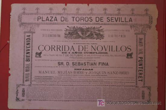Carteles toros: Cartel de toros de Sevilla. - Foto 1