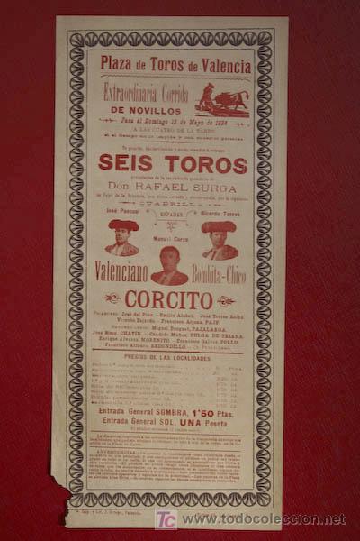 Carteles toros: Cartel de toros de Valencia. - Foto 1