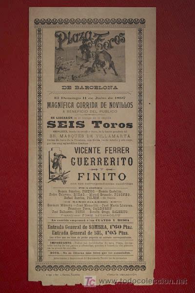 Carteles toros: Cartel de toros de Barcelona. - Foto 1