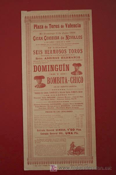 Carteles toros: Cartel de toros de Valencia. - Foto 1