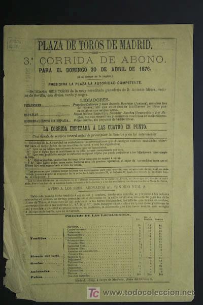 Carteles toros: Cartel de toros de Madrid. - Foto 1