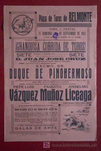 Carteles toros: Cartel de toros de Belmonte. - Foto 1