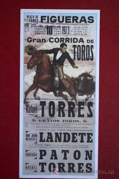 Carteles toros: Cartel de toros de Figueras. - Foto 1
