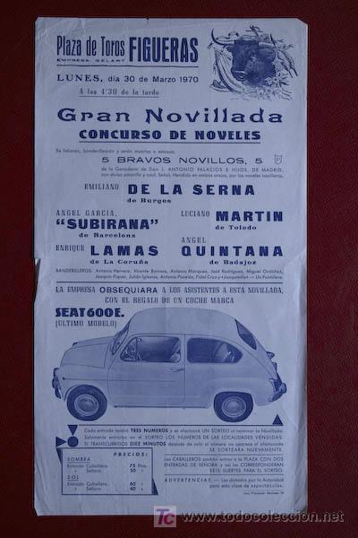 Carteles toros: Cartel de toros de Figueras. - Foto 1