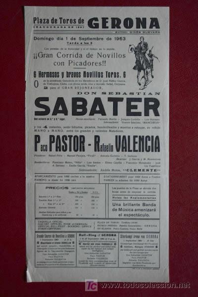 Carteles toros: Cartel de toros de Gerona. - Foto 1