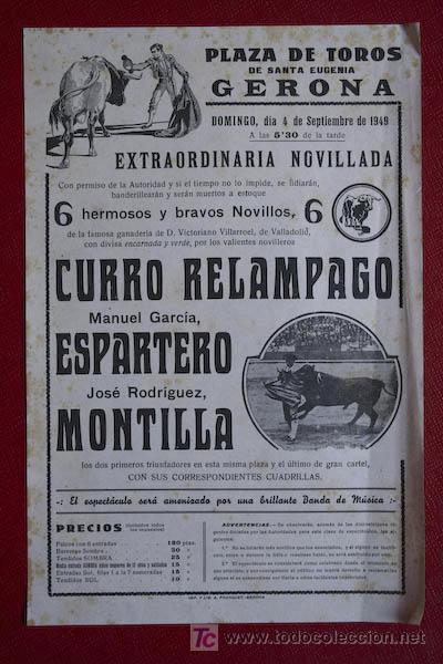 Carteles toros: Cartel de toros de Gerona. - Foto 1