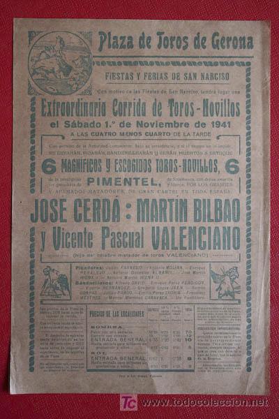 Carteles toros: Cartel de toros de Gerona. - Foto 1